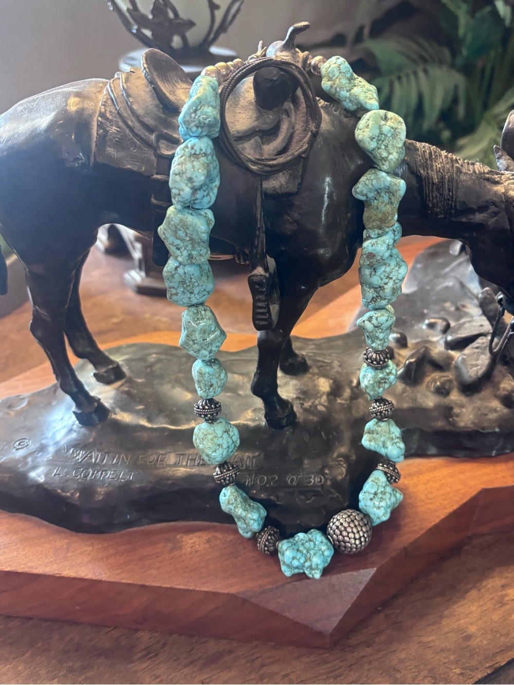 Sterling and GENUINE turquoise necklace
